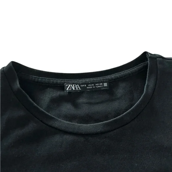 Zara Black Crop Muscle Tee - Picture 2 of 3